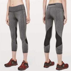 Lululemon Pace Rival Crop *22" Heathered SZ 2